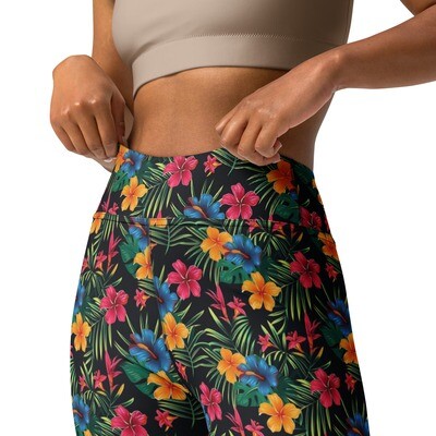 Tropische Blüten High-Waist Leggings &quot;Hawaii&quot;