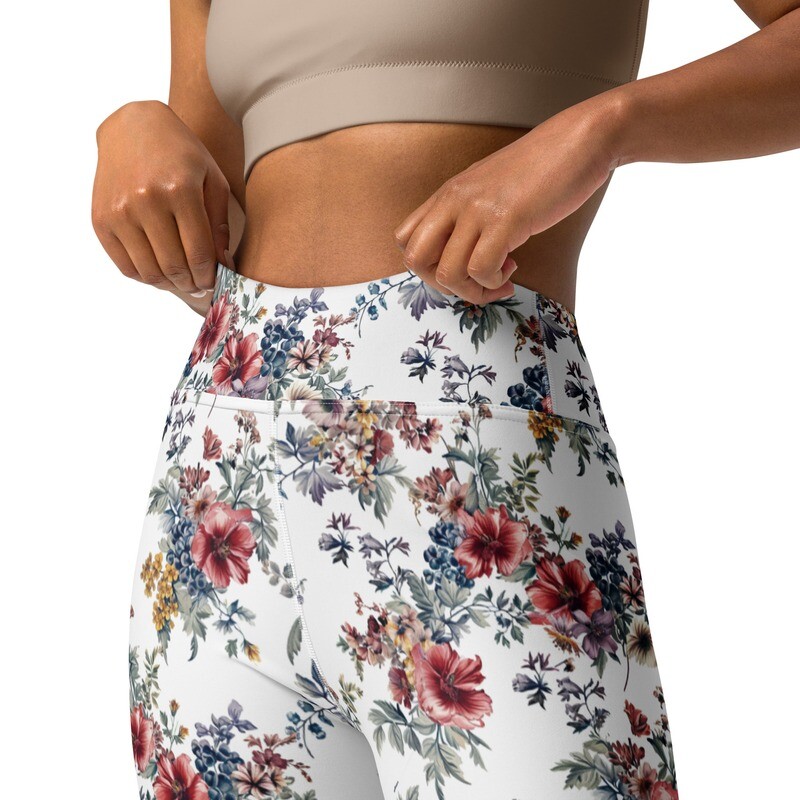 &quot;Bouquet Flowers&quot; high-waist leggings