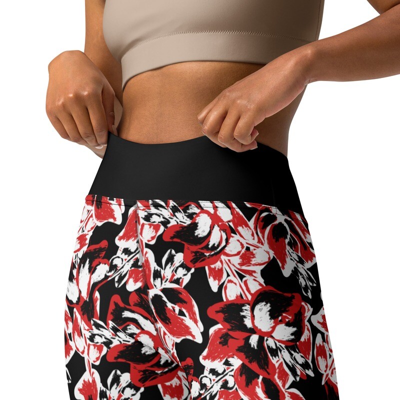 Abstract Floral High-Waist Leggings
