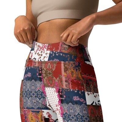 Patchwork Floral High-Waist Leggings