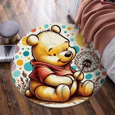 Winnie Pooh mit Pusteblume Rundteppich