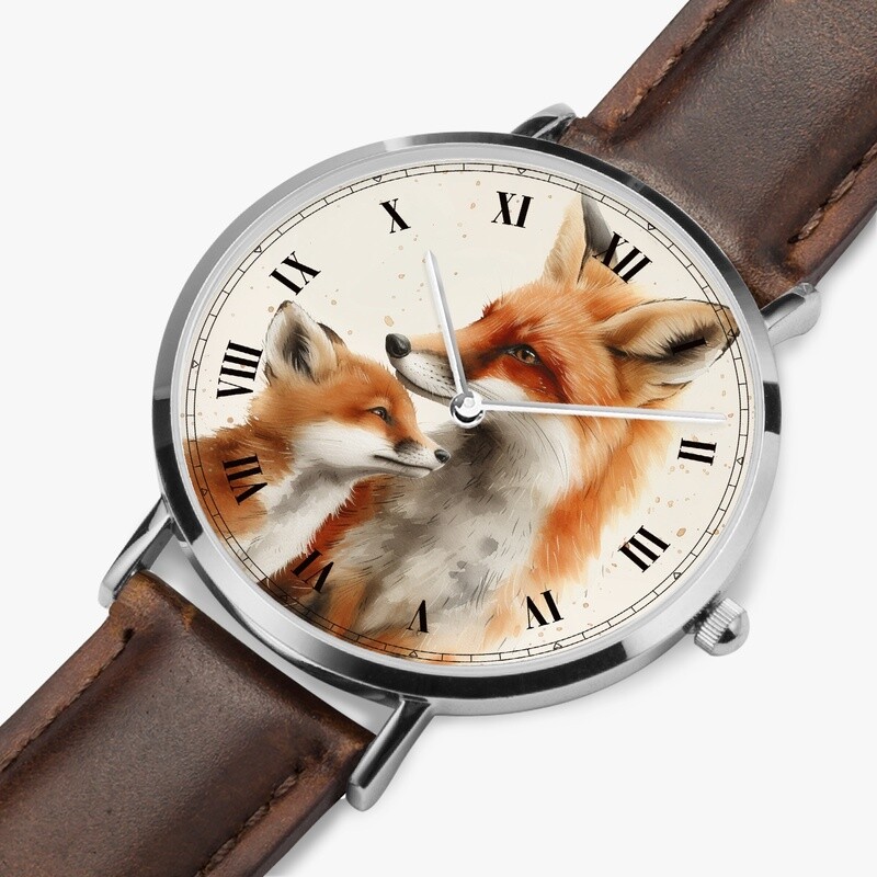 Fuchsliebe leather wristwatch silver