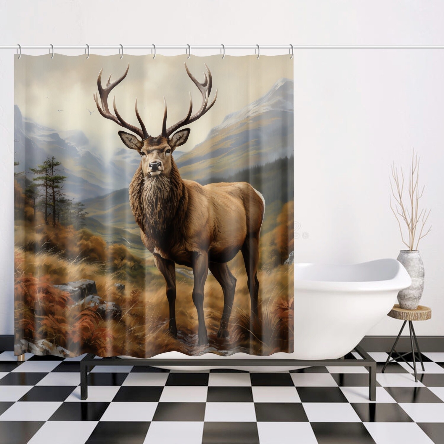 Wildlife deer shower curtain