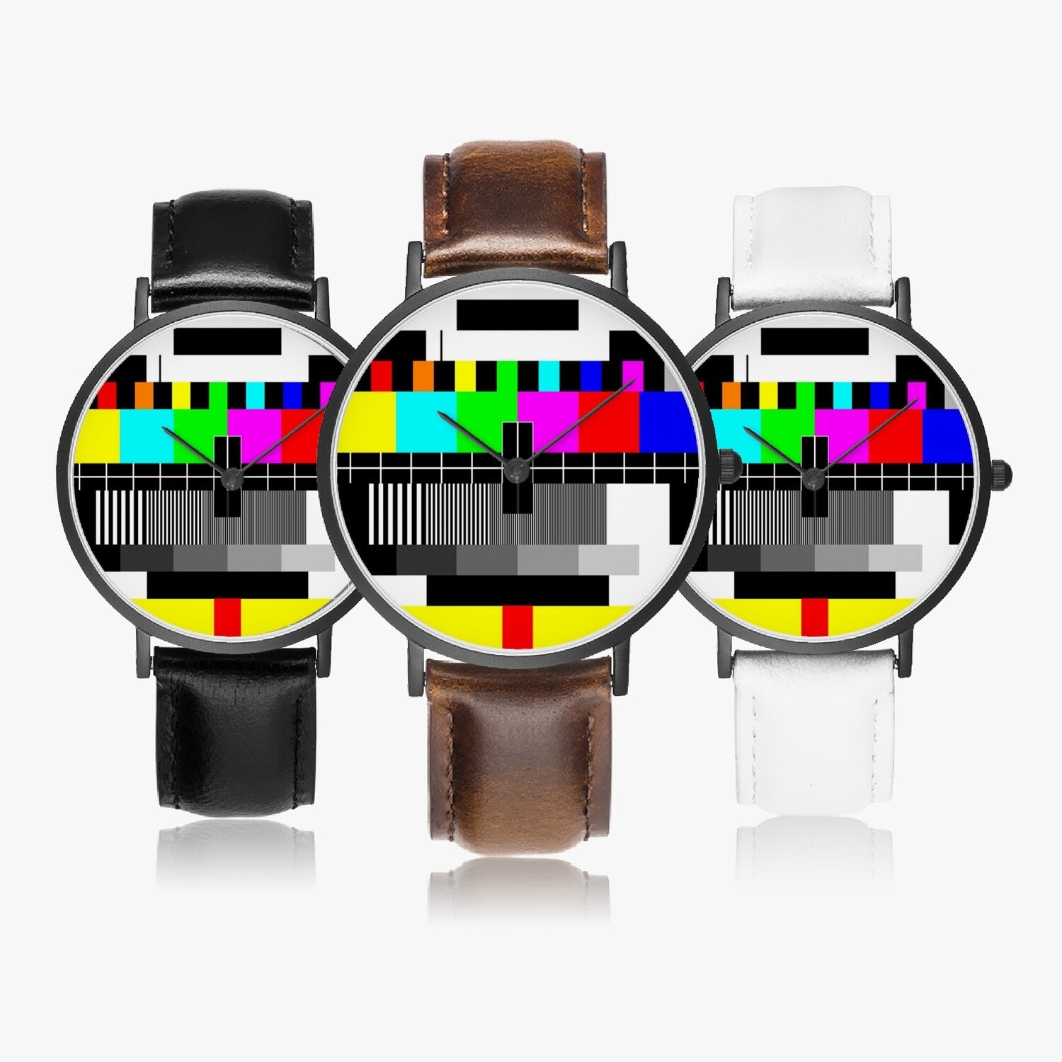 Störbild leather wristwatch black