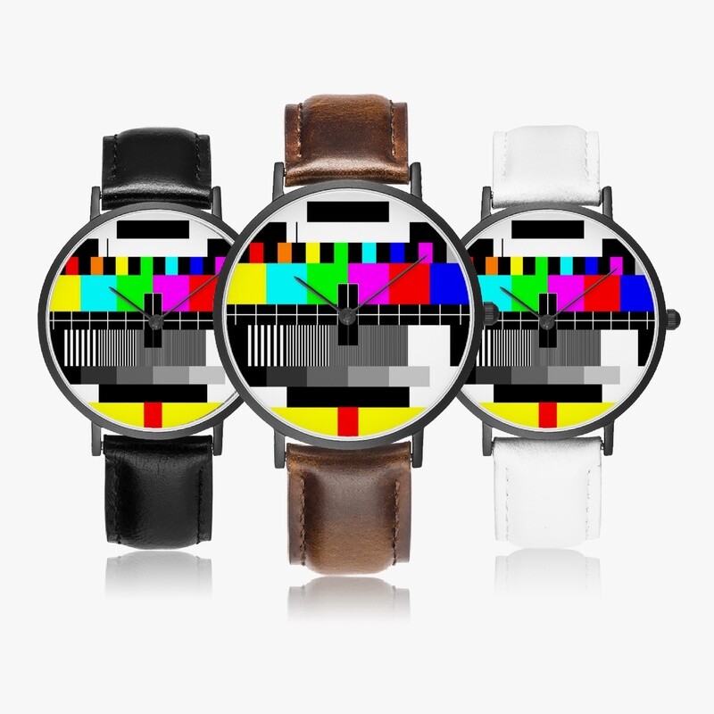 Störbild leather wristwatch black