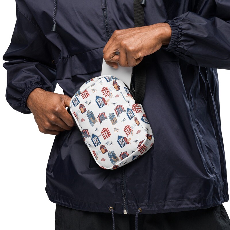 Maritime beach house utility shoulder bag