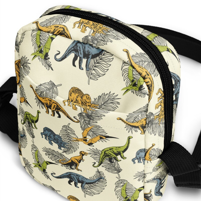 Tropical Dinosaur Utility Crossbody Bag