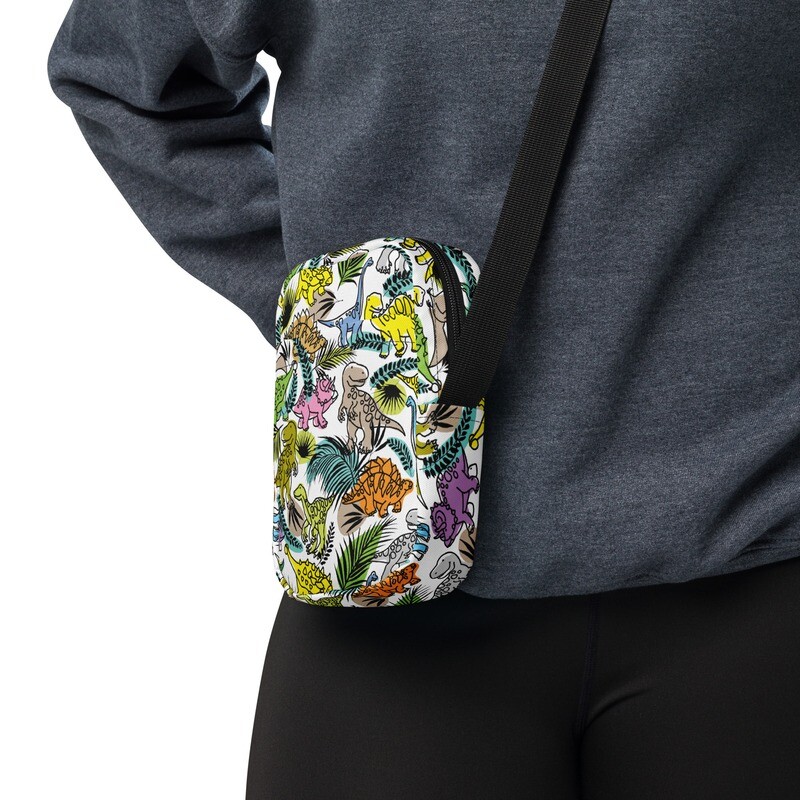 Tropical Colorful Dinosaur Utility Shoulder Bag