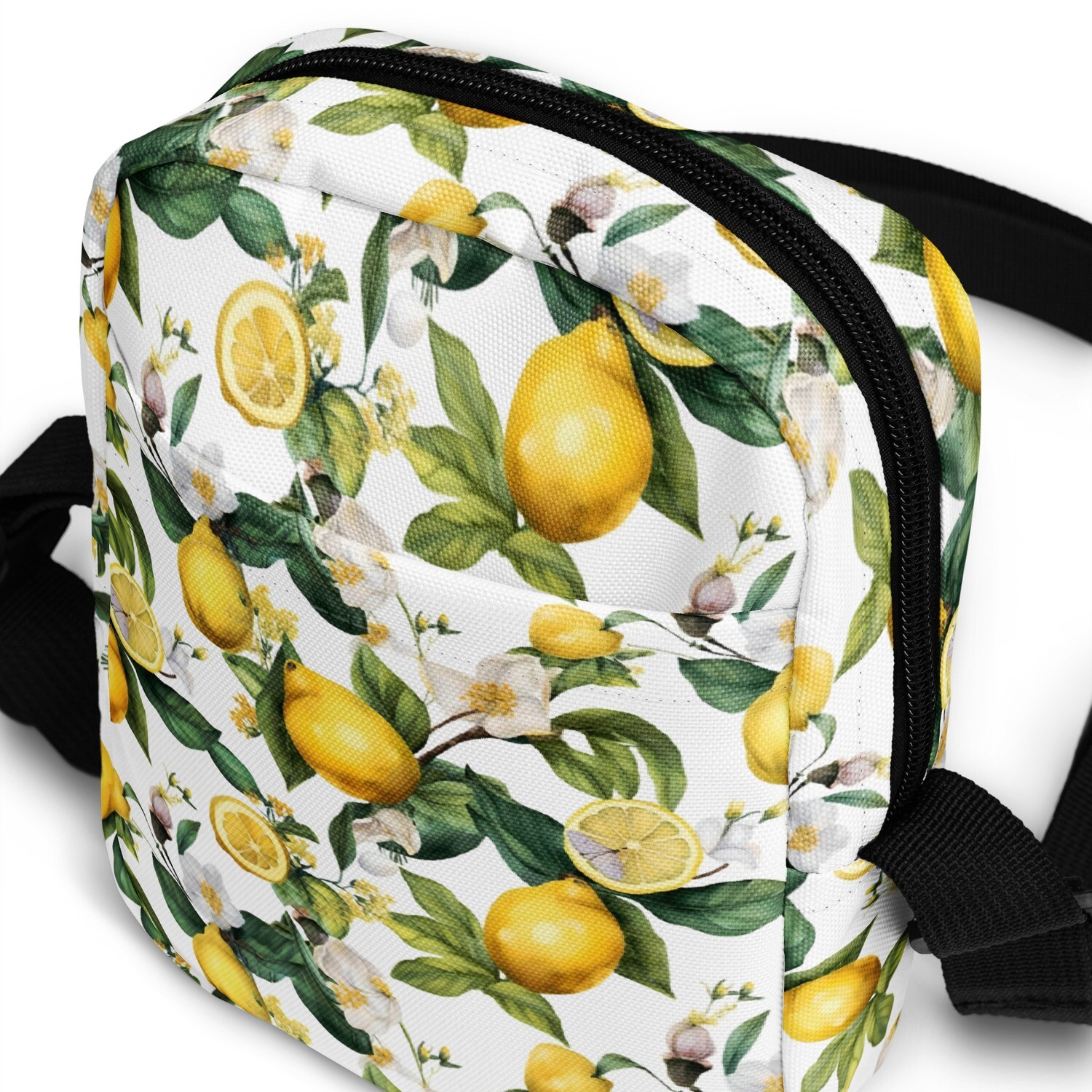 Lemon pattern utility shoulder bag