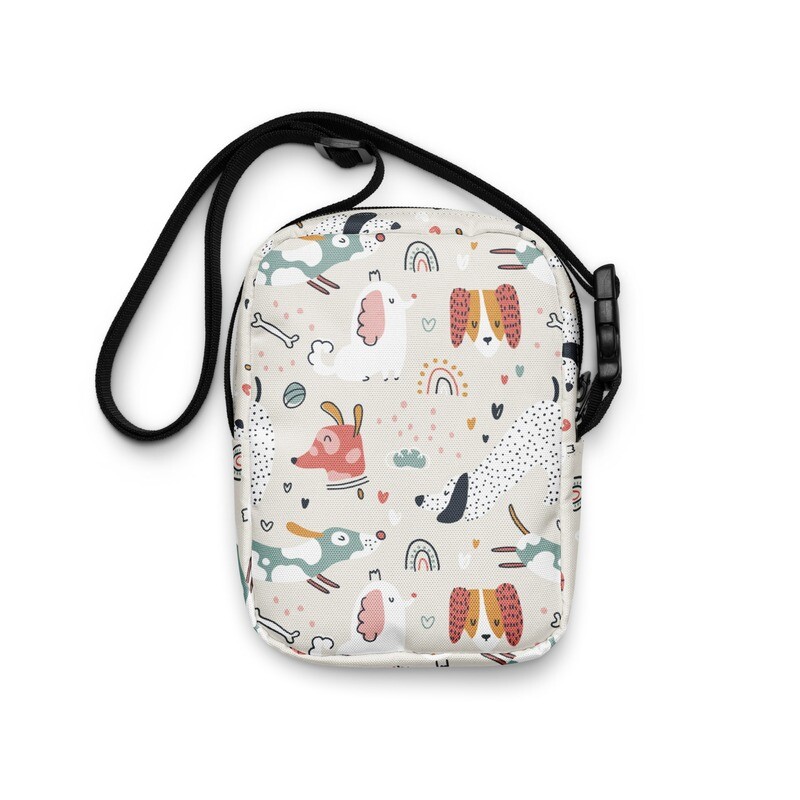 Dog pattern utility shoulder bag