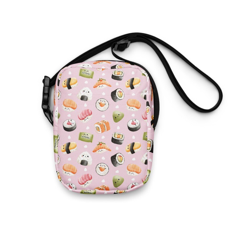 Pink Sushi utility shoulder bag