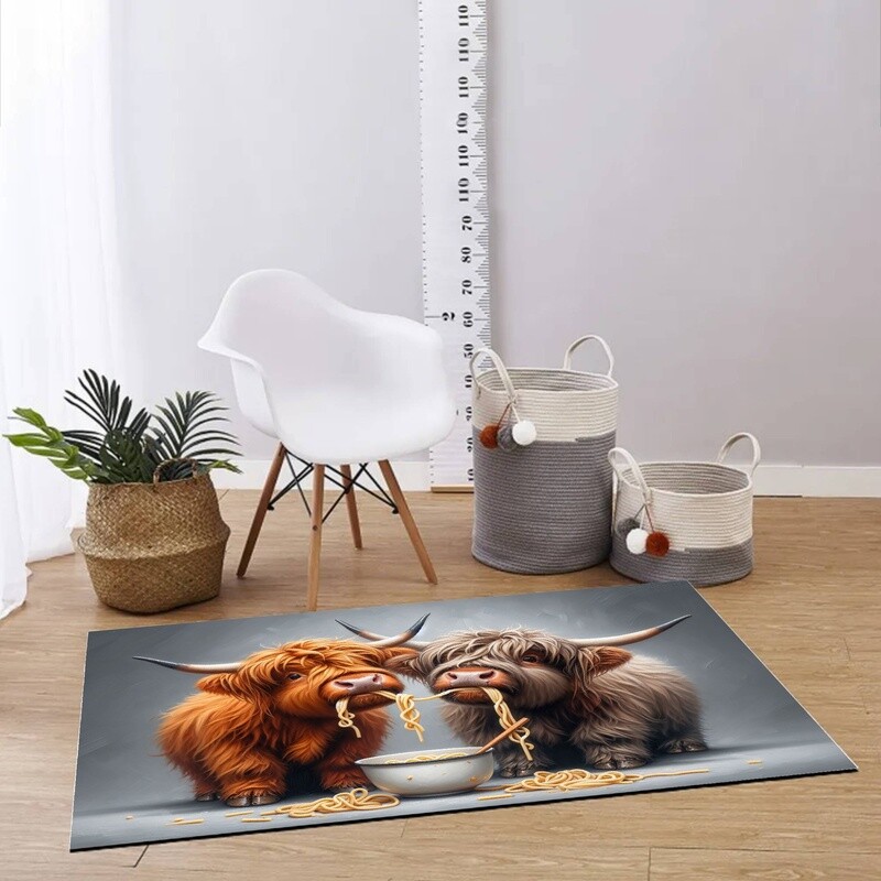 Leather floor mat Highland Cow - Pasta