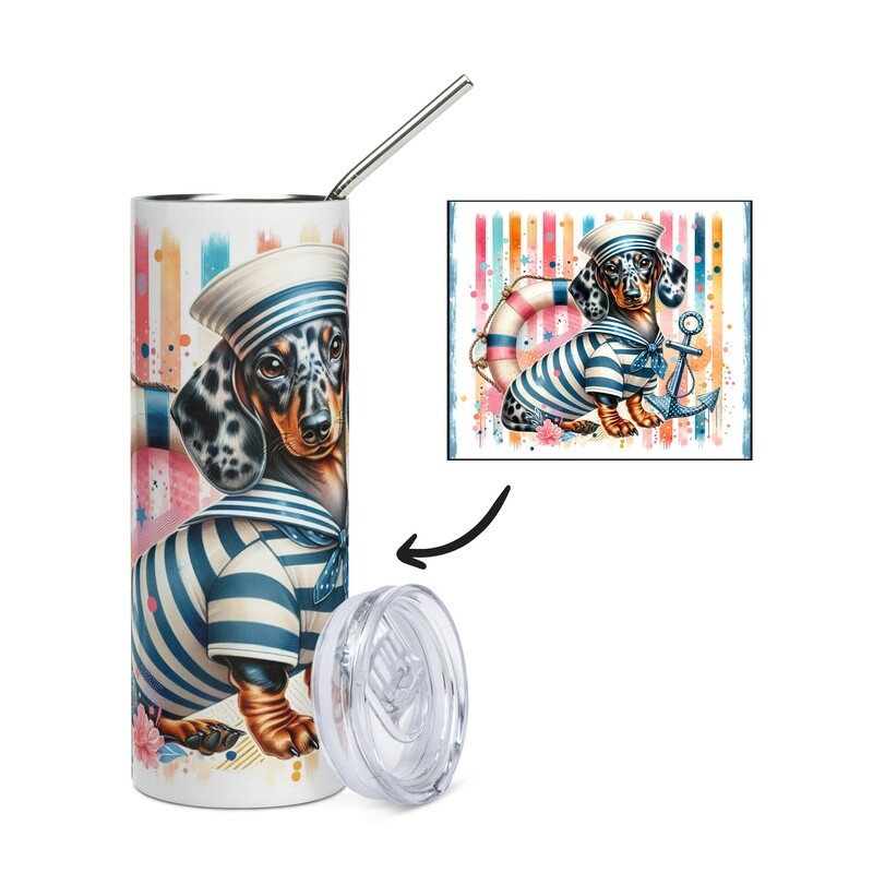 Maritime Dachshund Dogs Stainless Steel Mug - Tumbler