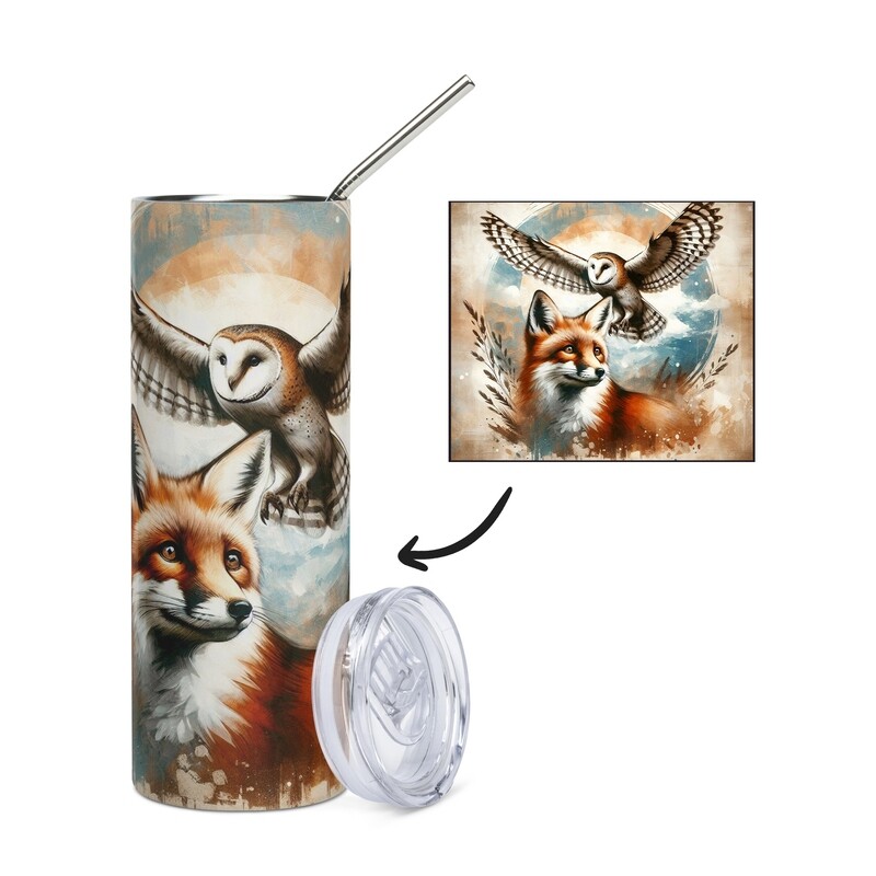 Fox &amp; Owl Stainless Steel Mug - Tumbler