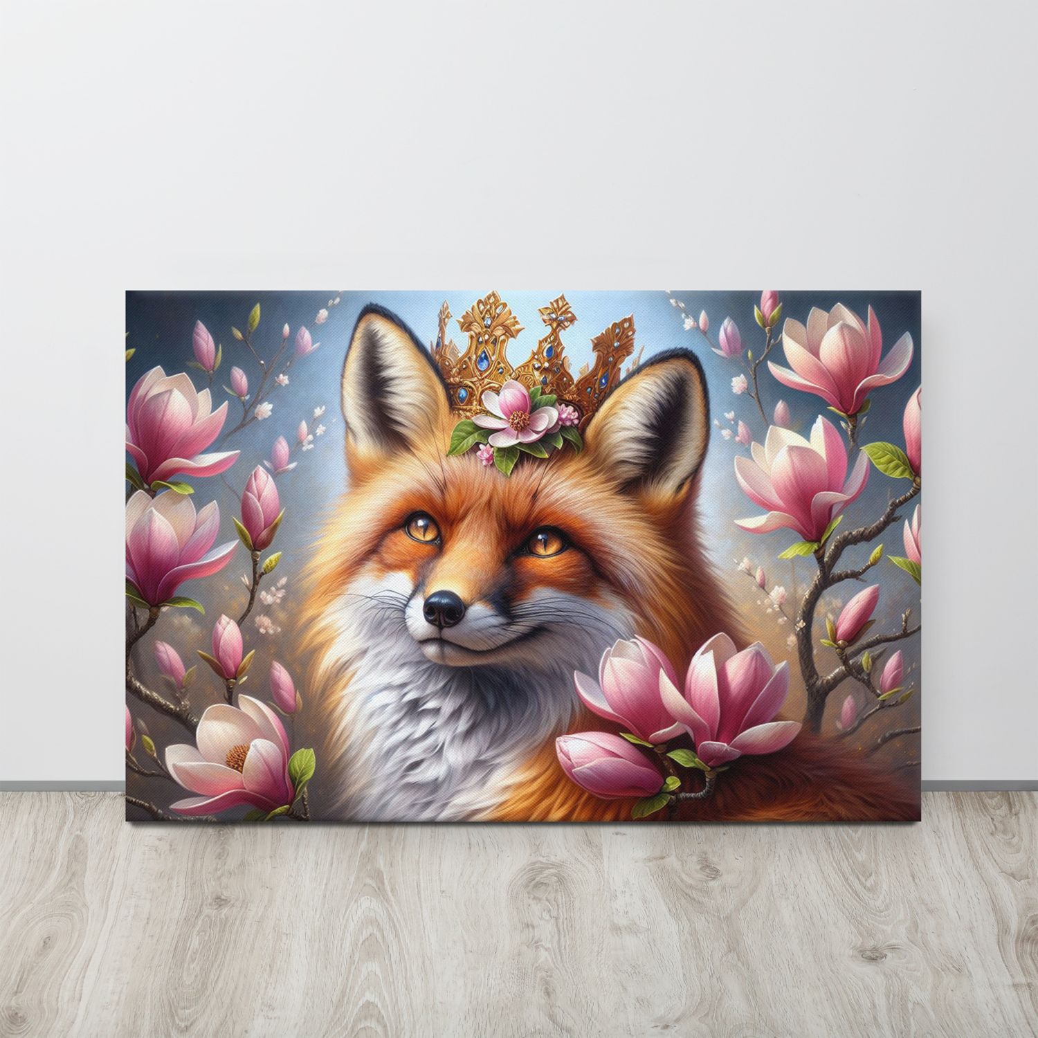 Canvas print Fox with crown