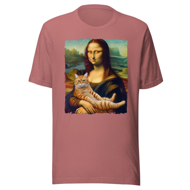 Unisex T-shirt Mona-Lisa with cat