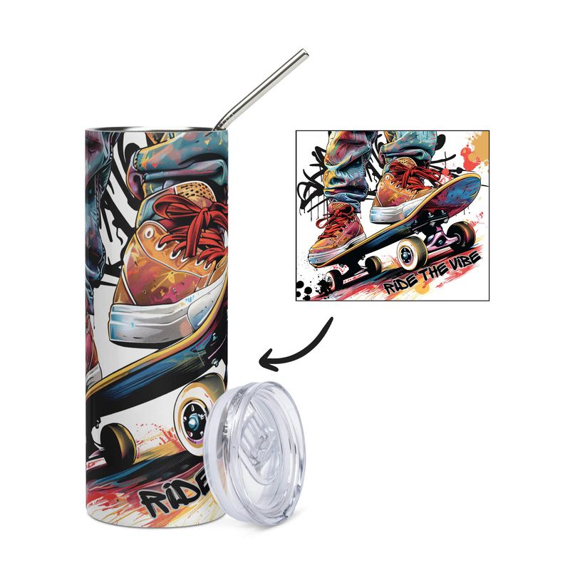 &quot;RIDE THE VIBE&quot; stainless steel cup - tumbler