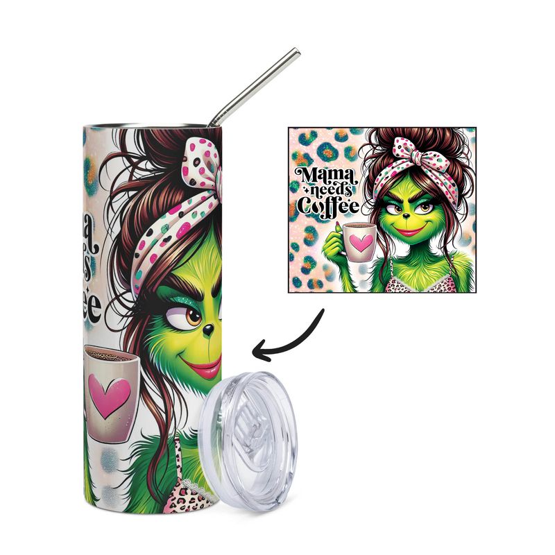 &quot;MAMA NEEDS COFFEE&quot; stainless steel cup - tumbler