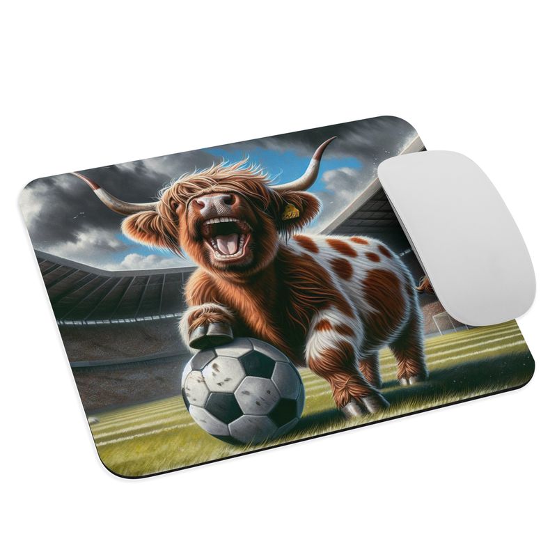 Highland Cow - Football Mouse Pad