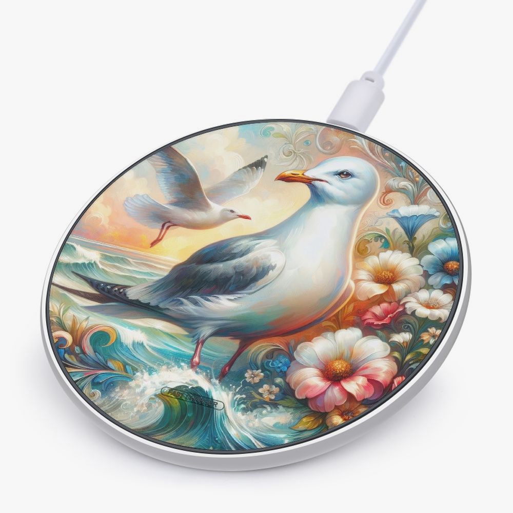 Mobile Phone Charger 10W Fast Wireless Power Mat Seagulls