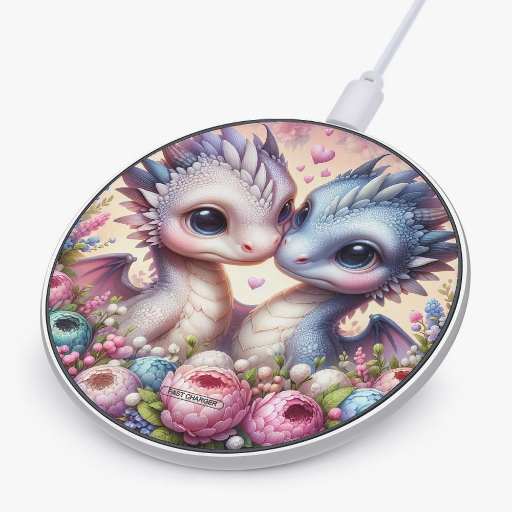 Mobile Phone Charger 10W Fast Wireless Power Mat Dragon - Pastel