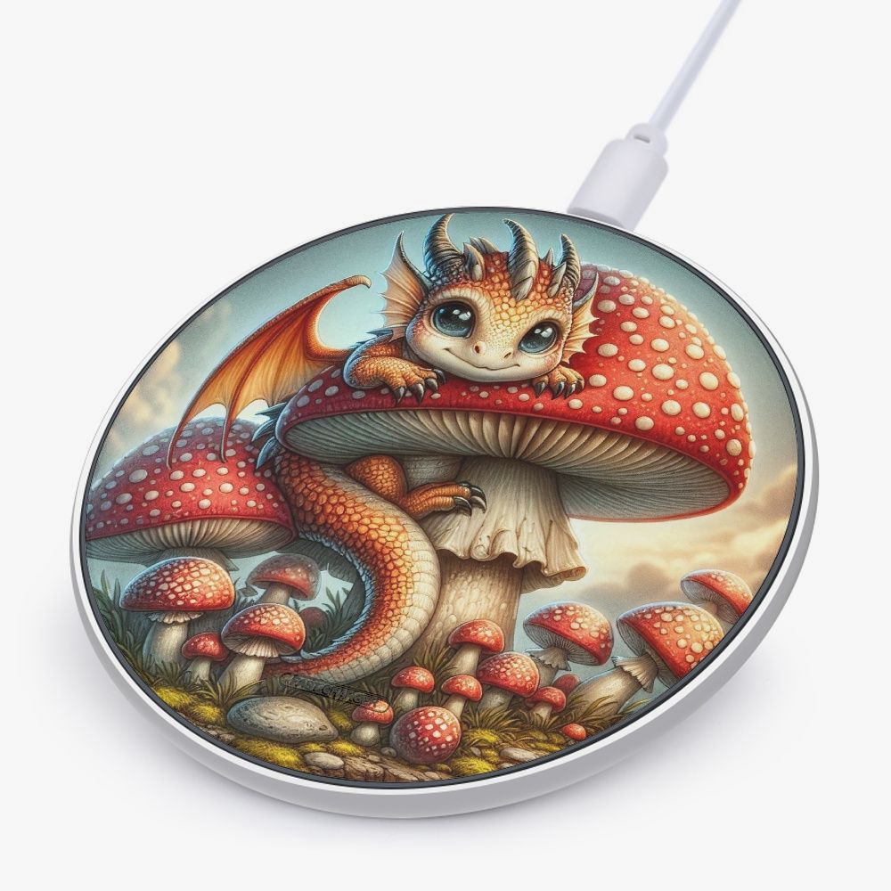 Charger 10W Fast Wireless Power Mat Dragon on Toadstool