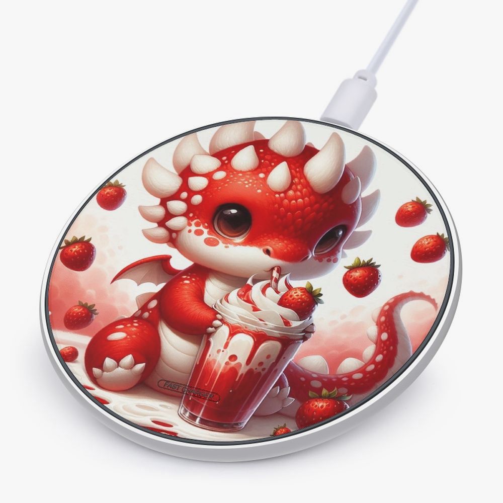 Charger 10W Fast Wireless Power Mat Dragon - Strawberry Milkshake