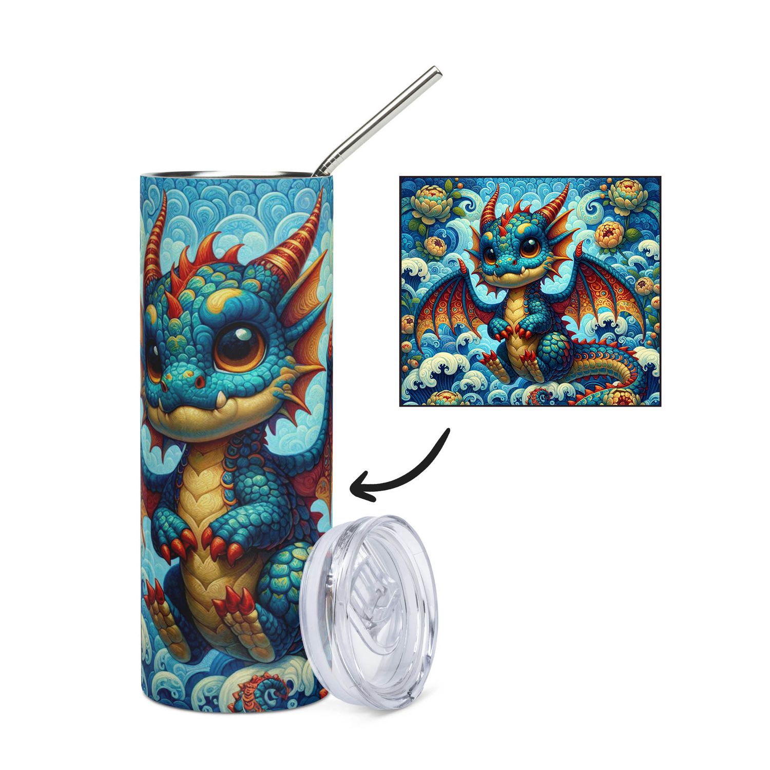 Blue Dragon Stainless Steel Mug - Tumbler
