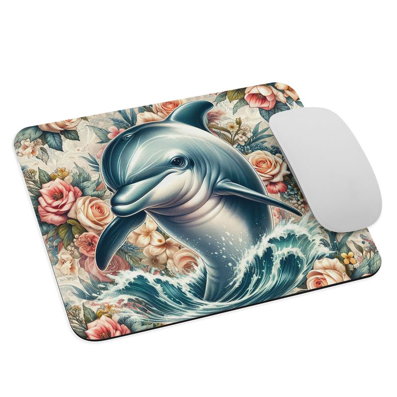 Floral - Dolphin Mouse Pad