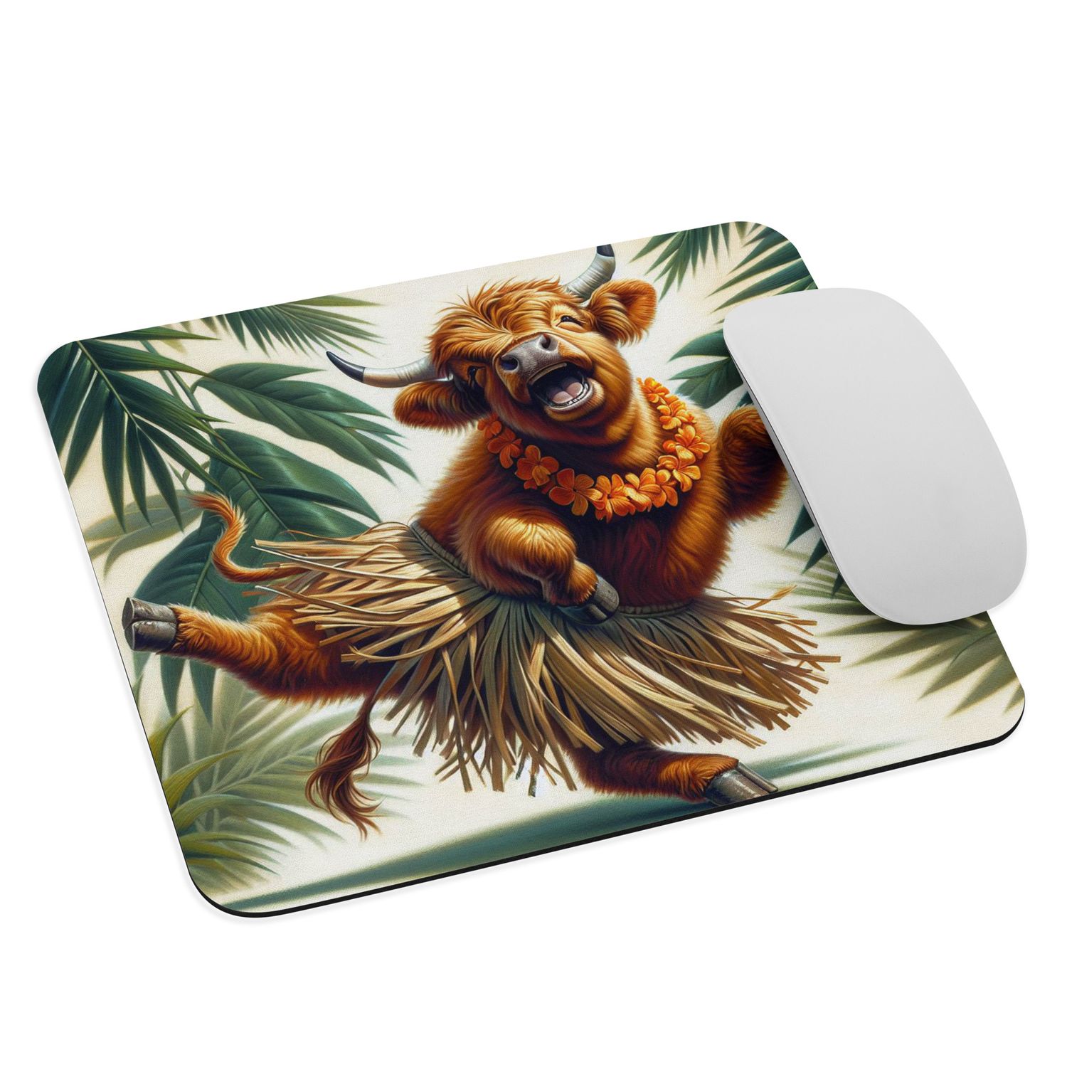 Highland Cow - Hula Dance Mouse Pad