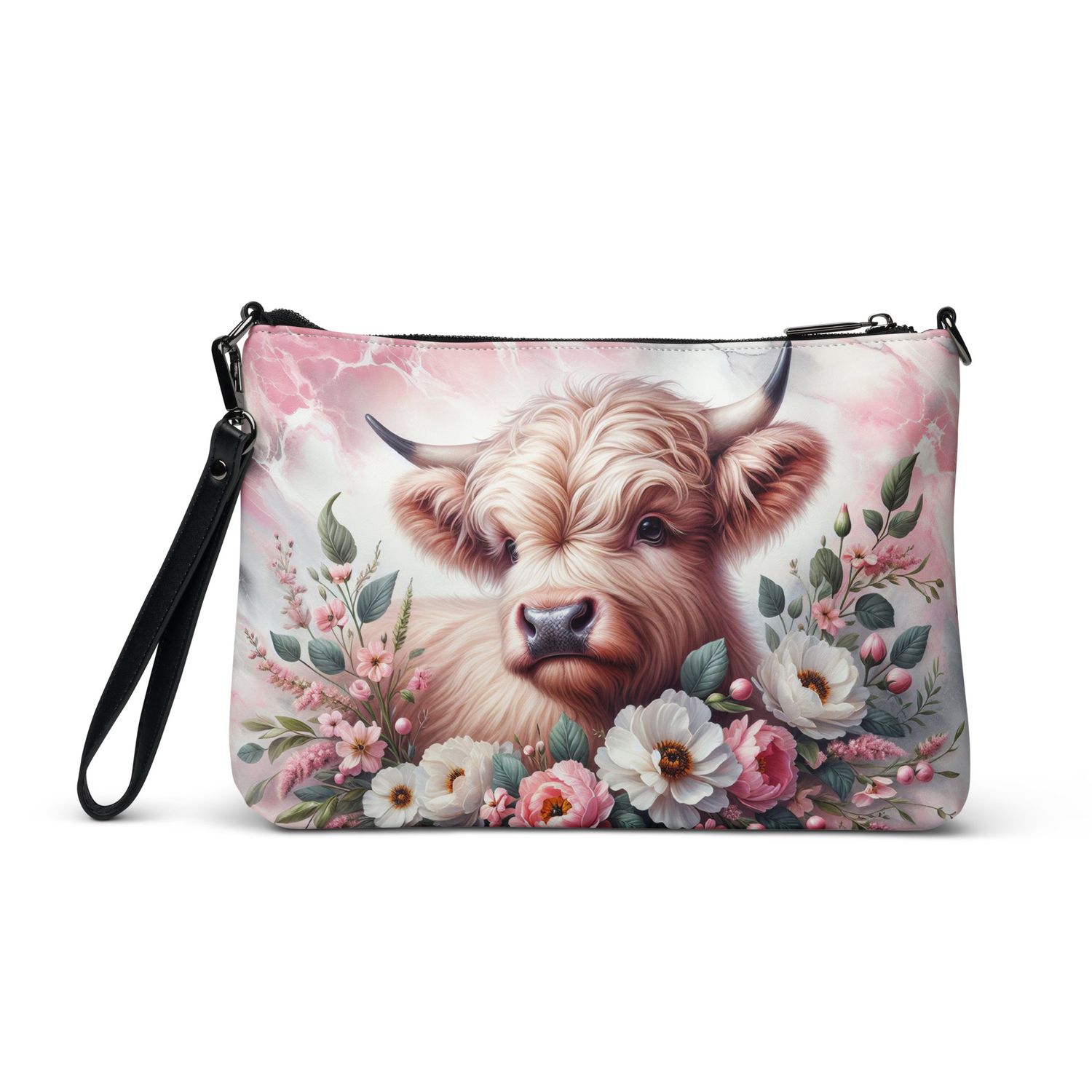 Shoulder bag Highland Cow - Marbled