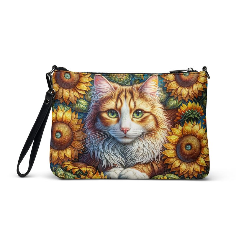 Shoulder bag cat - sunflower