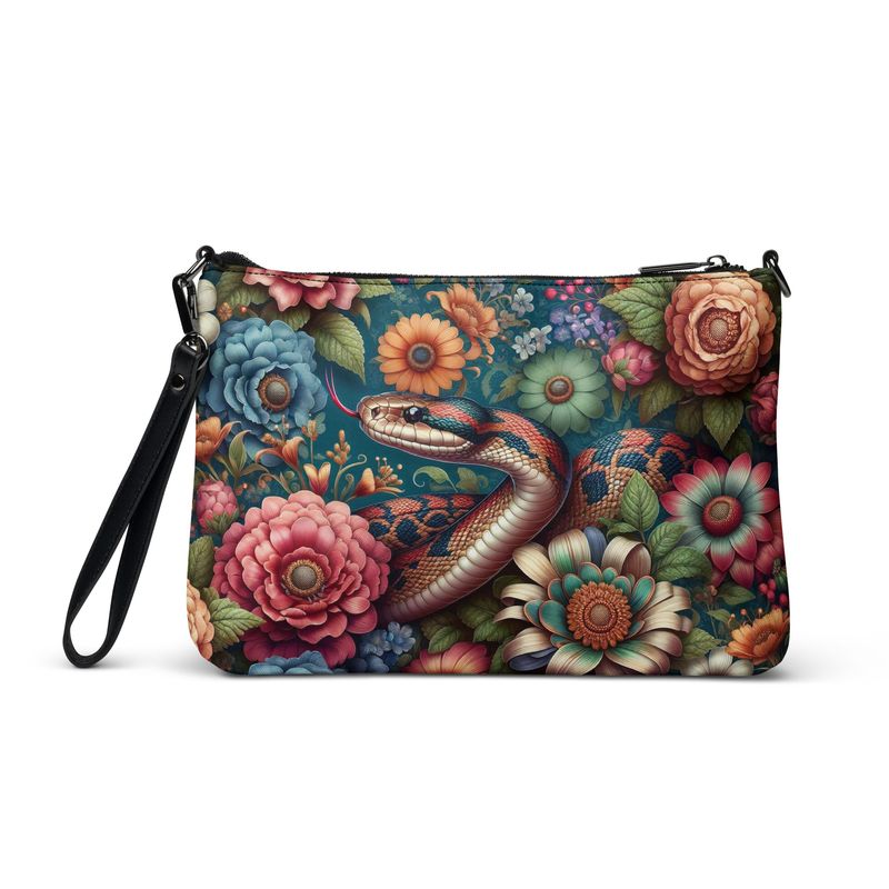 Shoulder bag snake - flowers