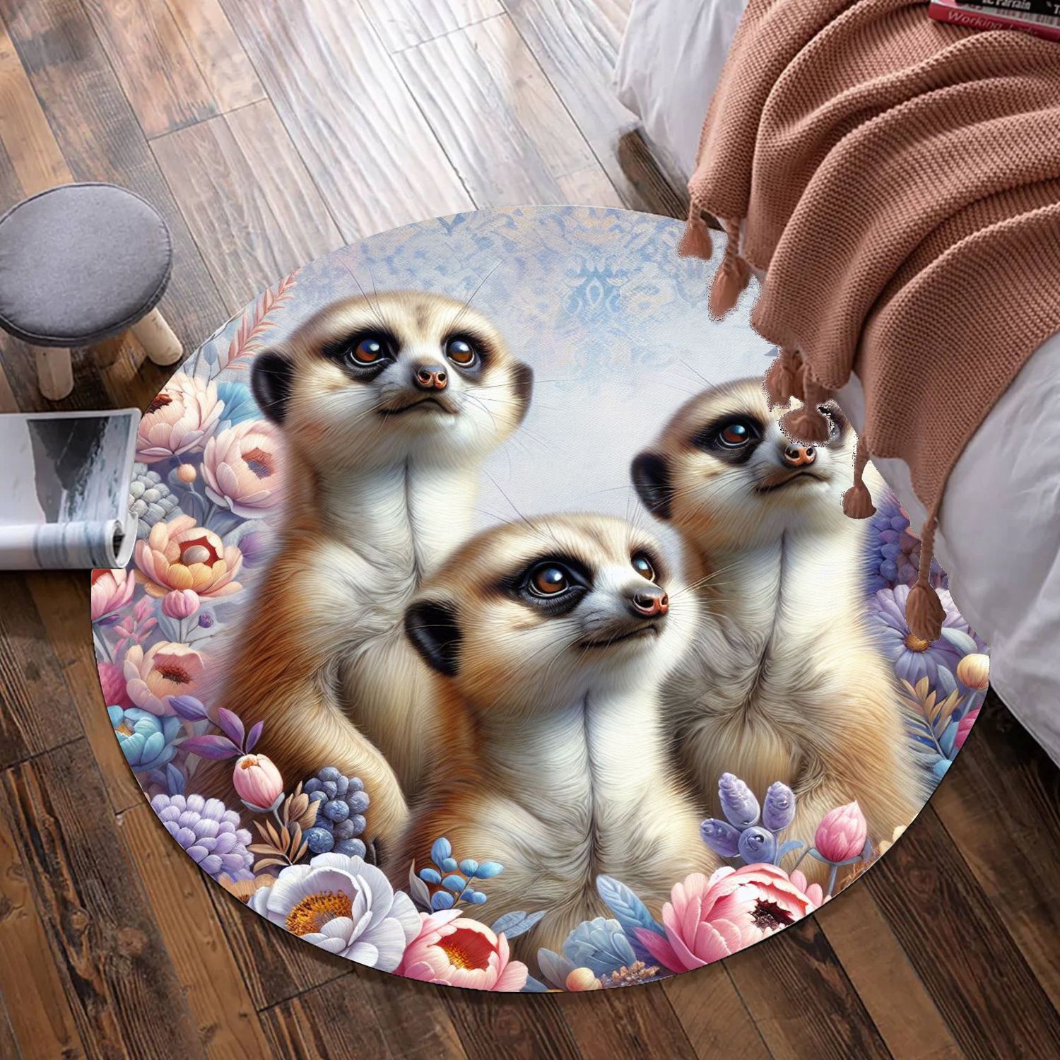 Meerkat round carpet