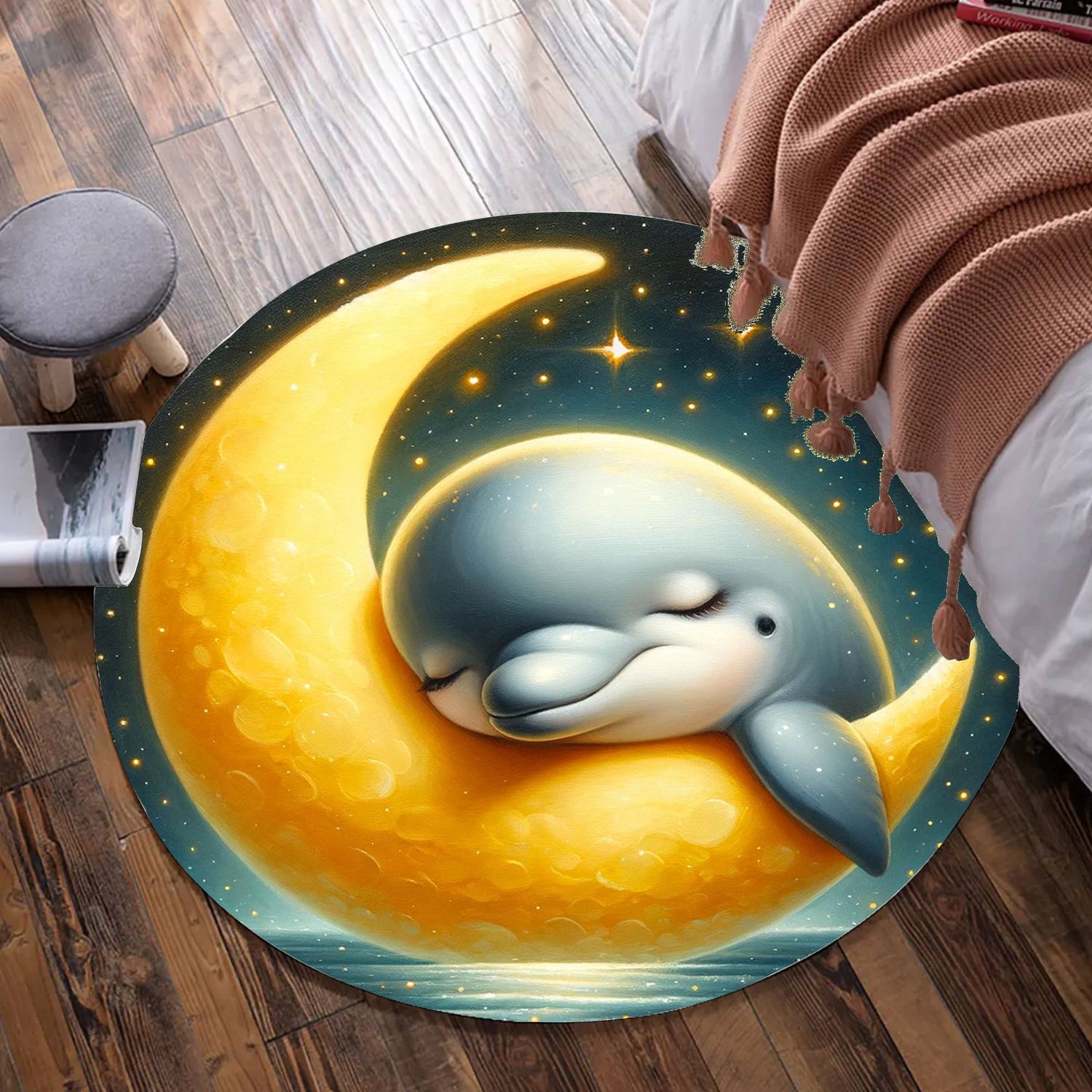 Dolphin - Moon round carpet