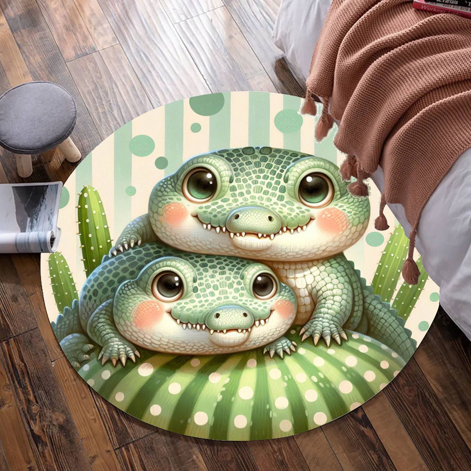 Crocodile - Cactus Round Carpet