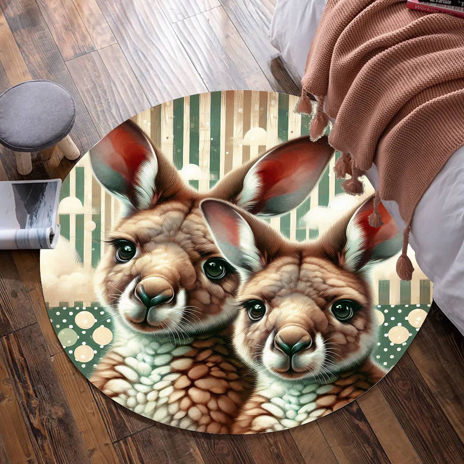 Kangaroos round carpet