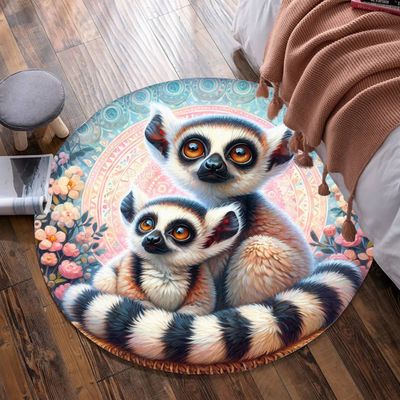 Bohomain lemurs round carpet