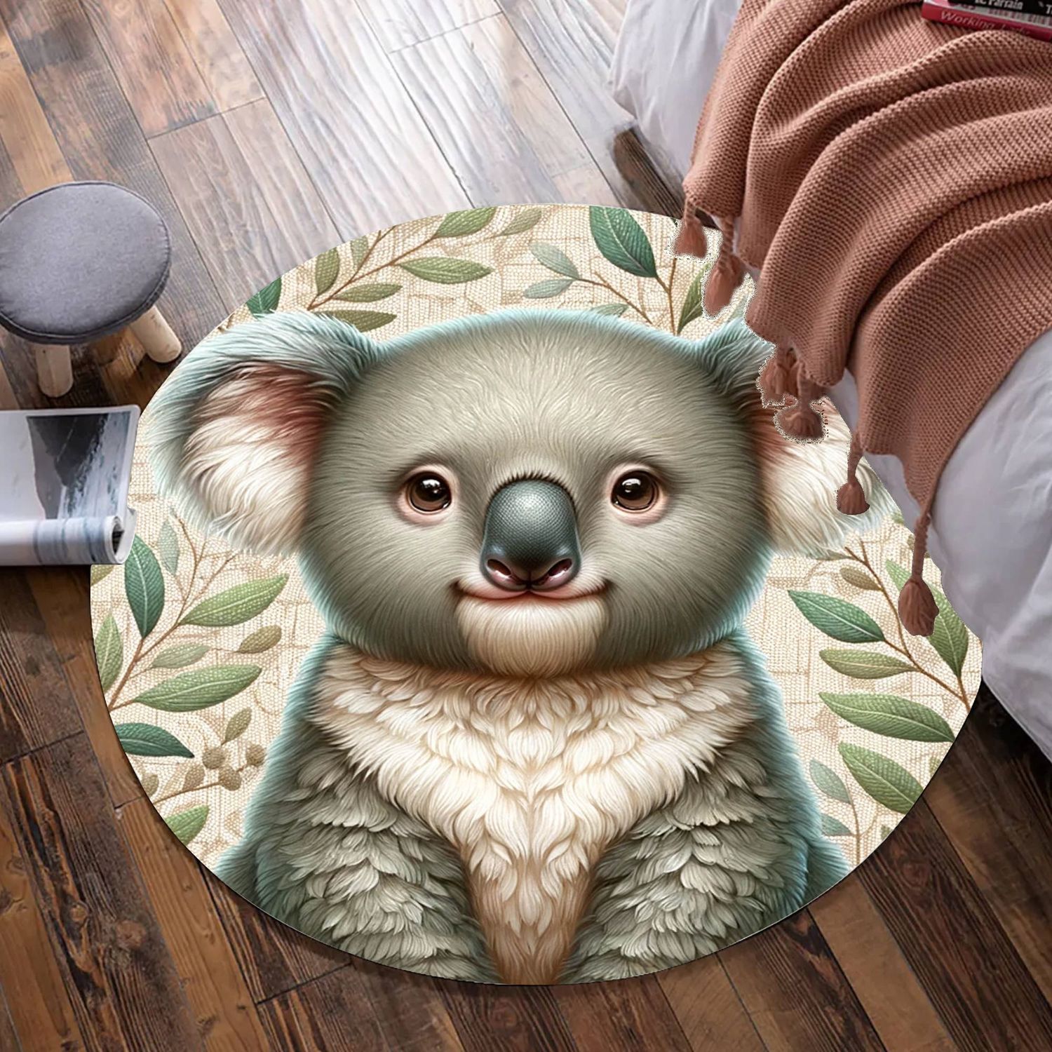 Koala bear round rug