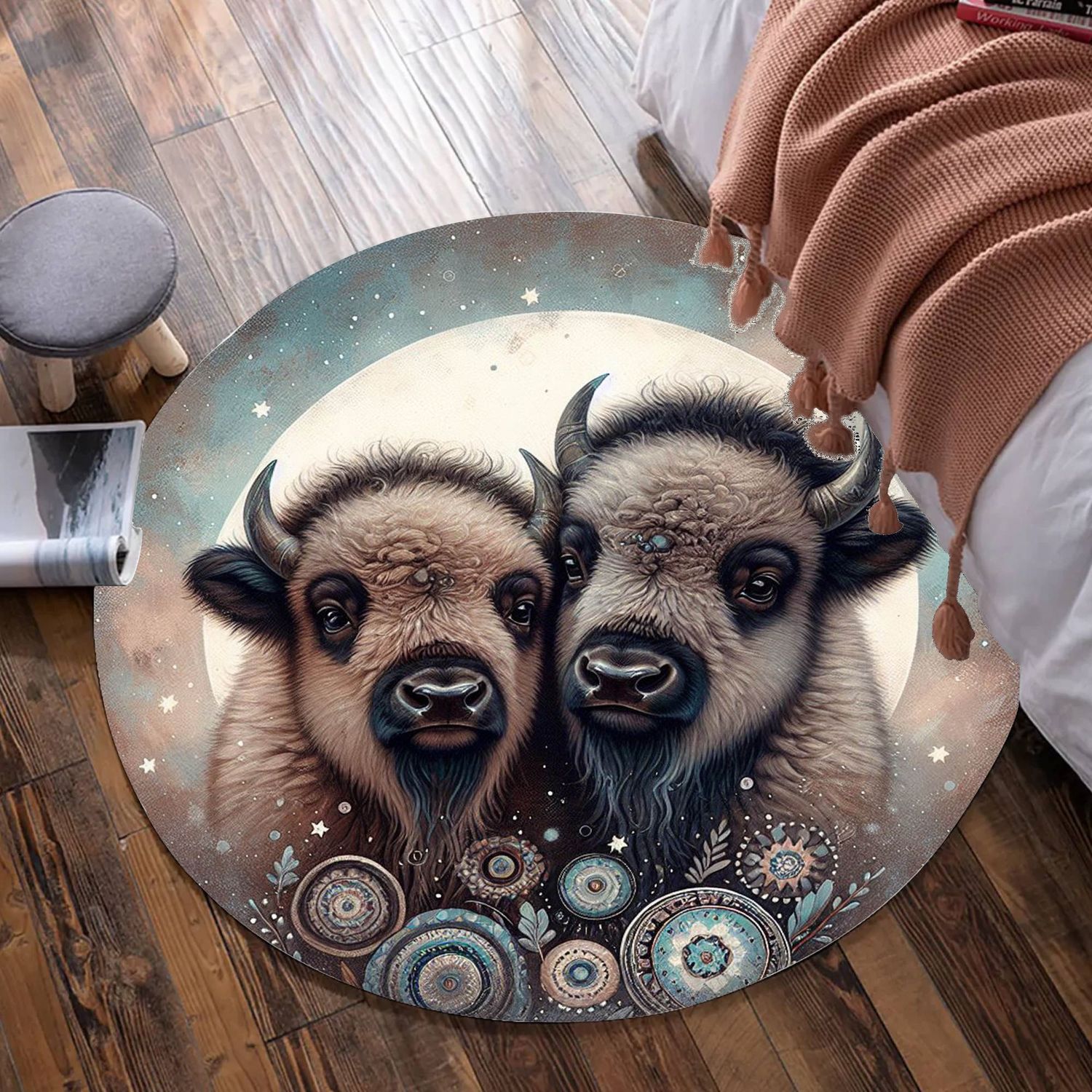 Bohomain - Bison round carpet
