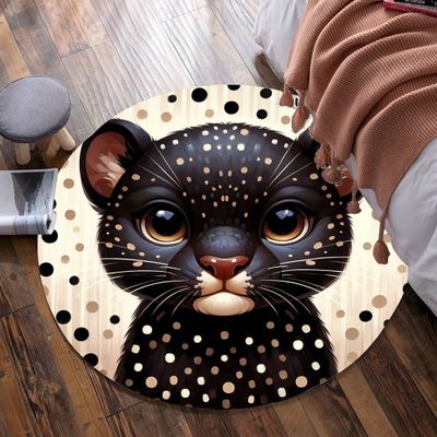 Panther - Beige Dots Round Carpet