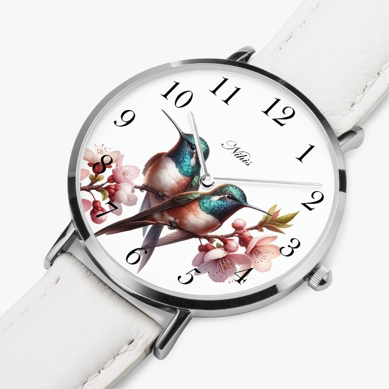 Hummingbird - Magnolia Leather Watch Silver