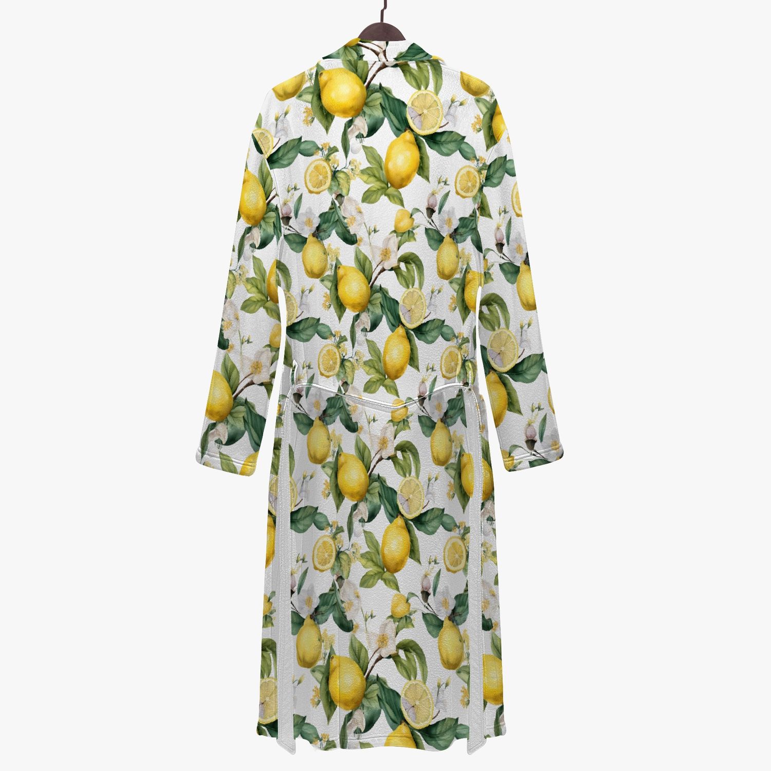 White lemon pattern bathrobe