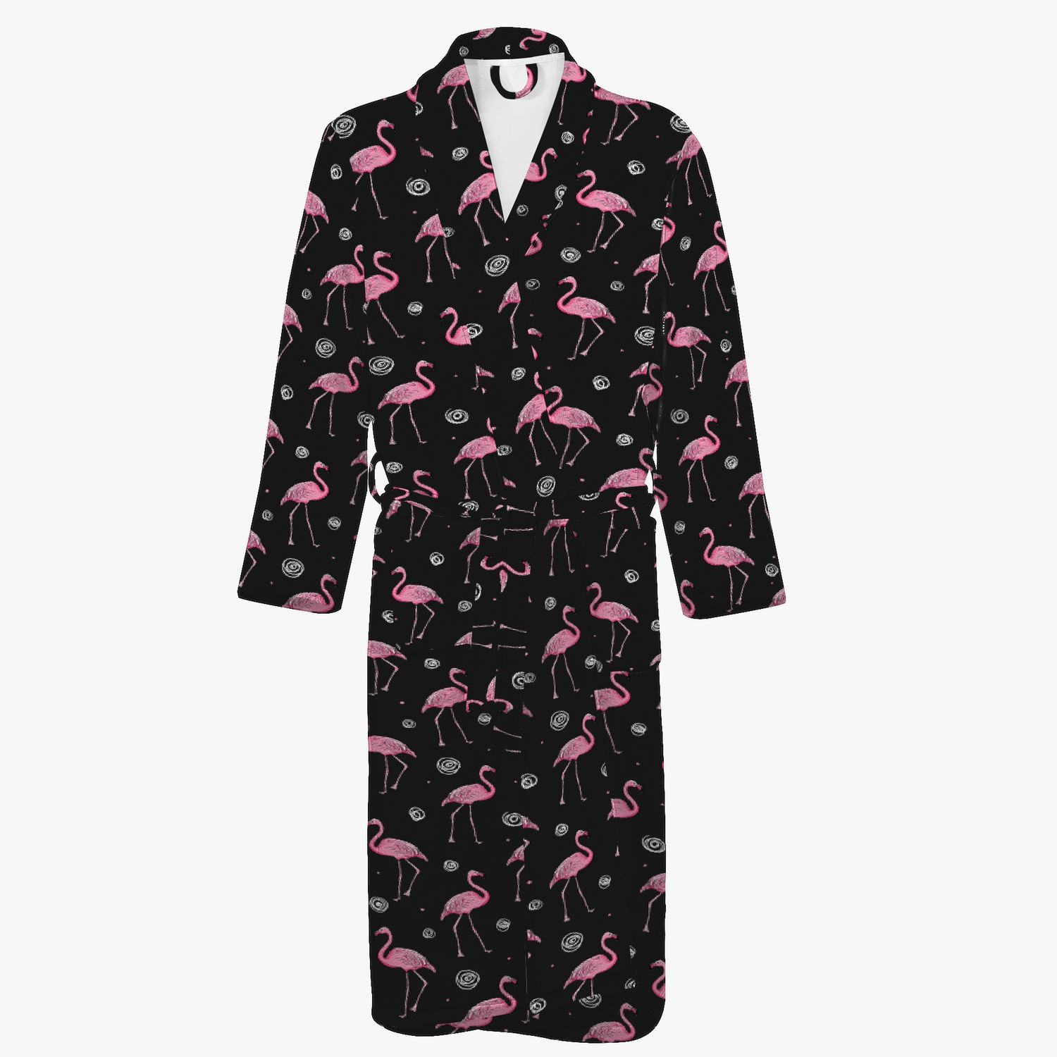 Black flamingo bathrobe