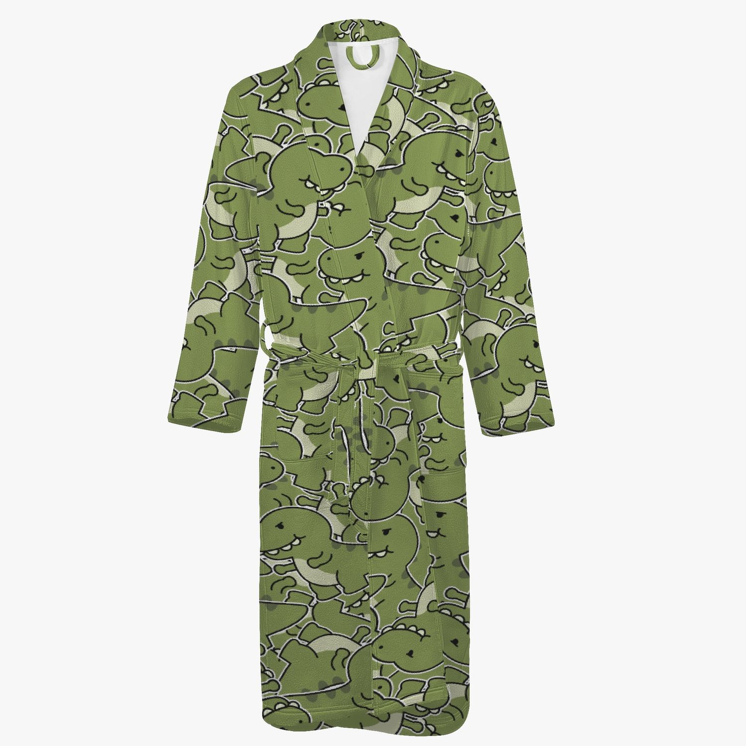 Green cartoon dinosaur bathrobe