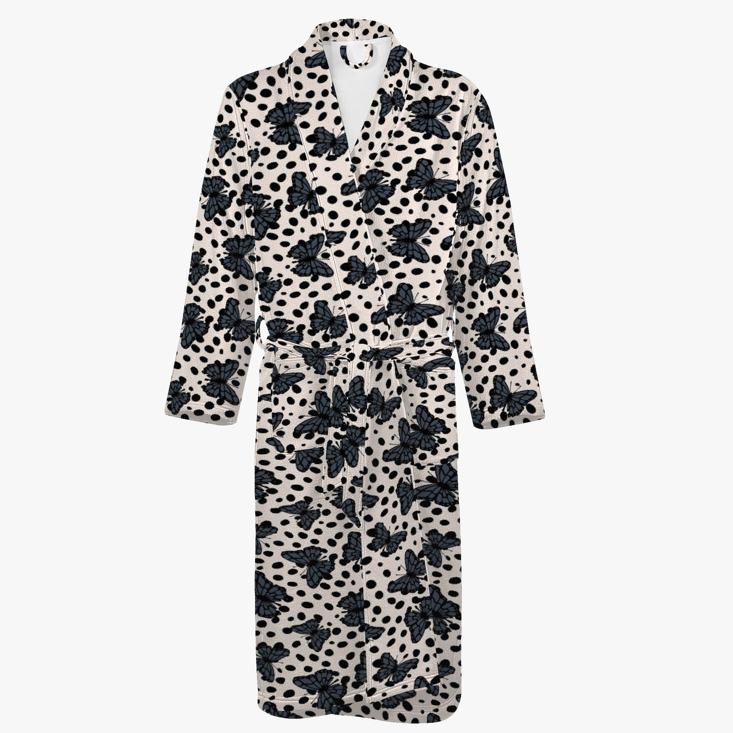 Black butterflies bathrobe