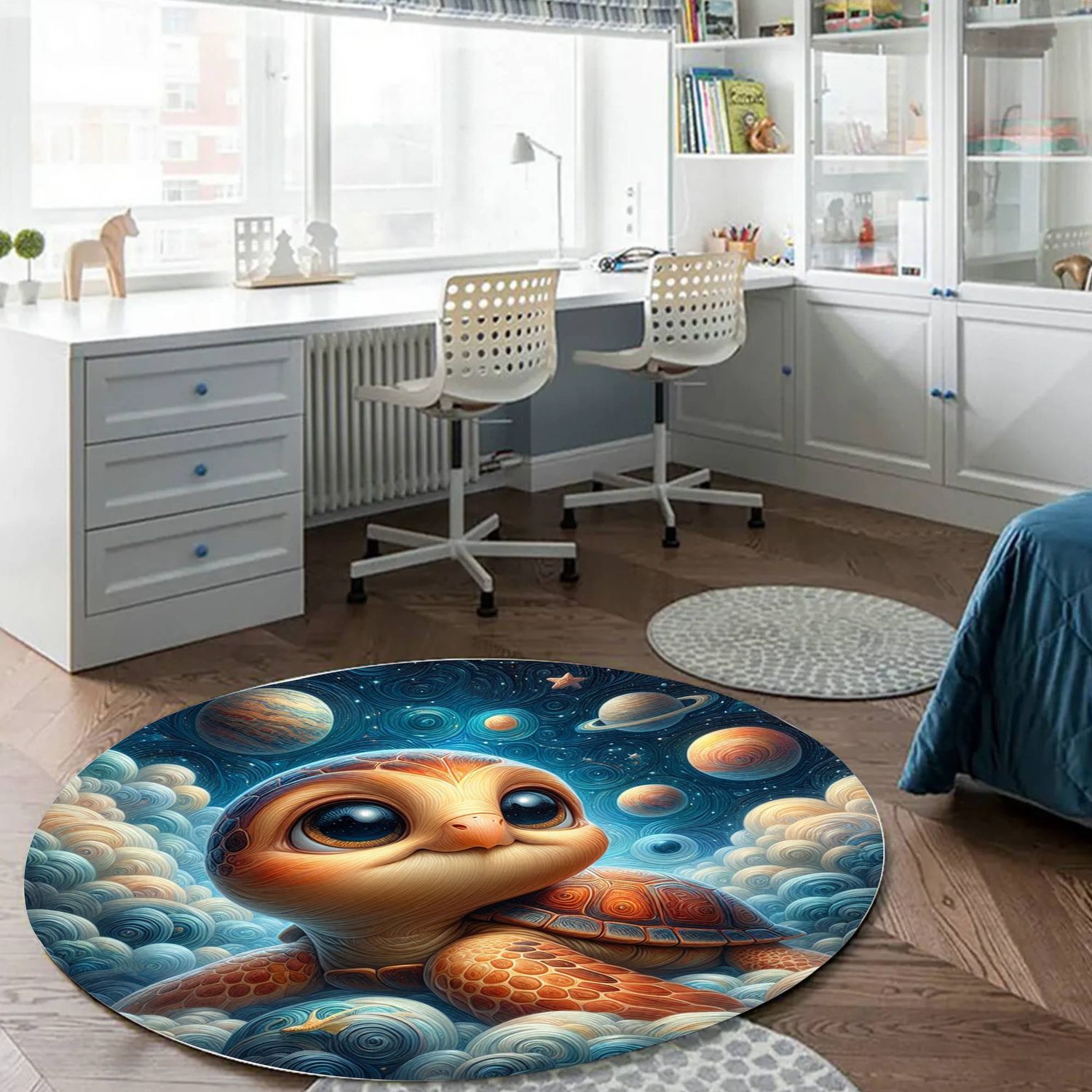 Turtle - Planets Round Carpet