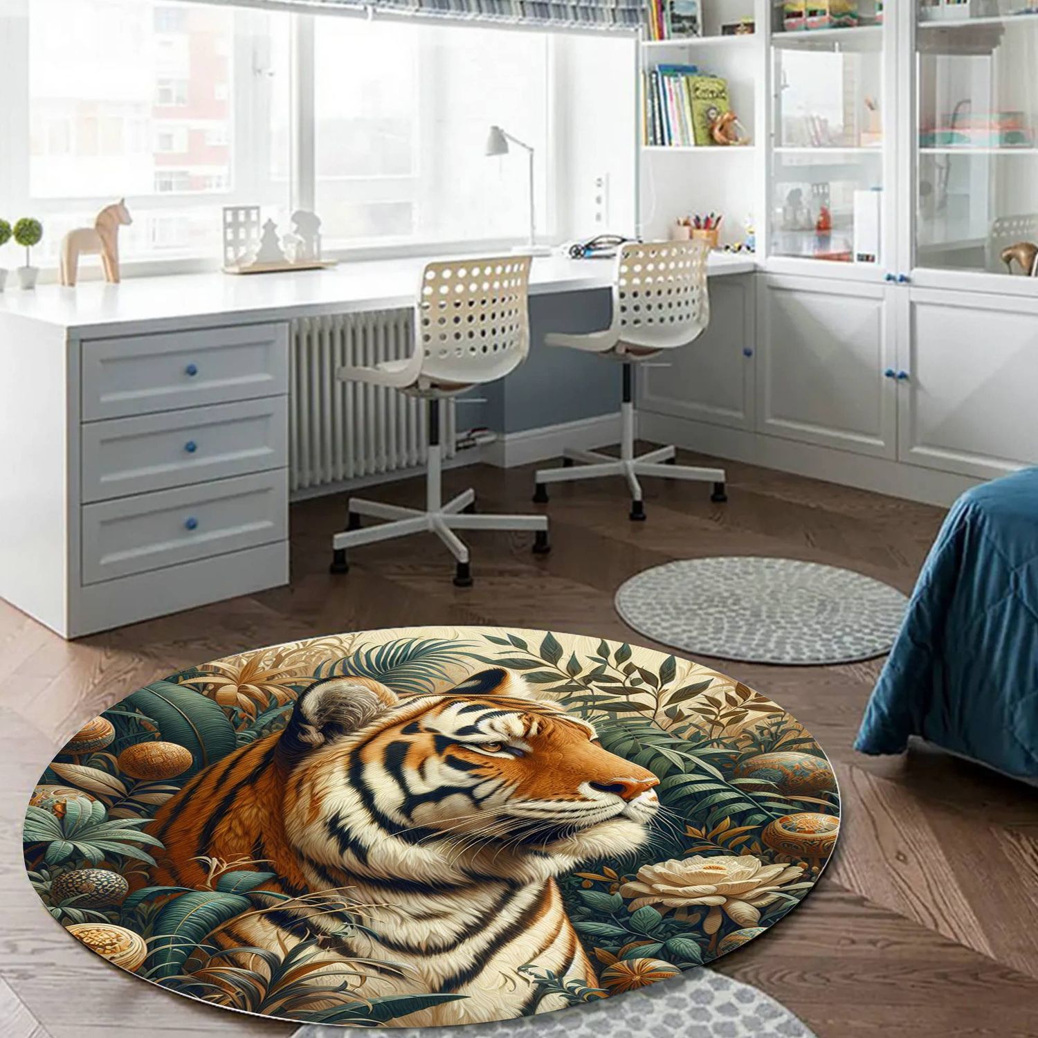 Modern Tiger - Jungle Round Rug