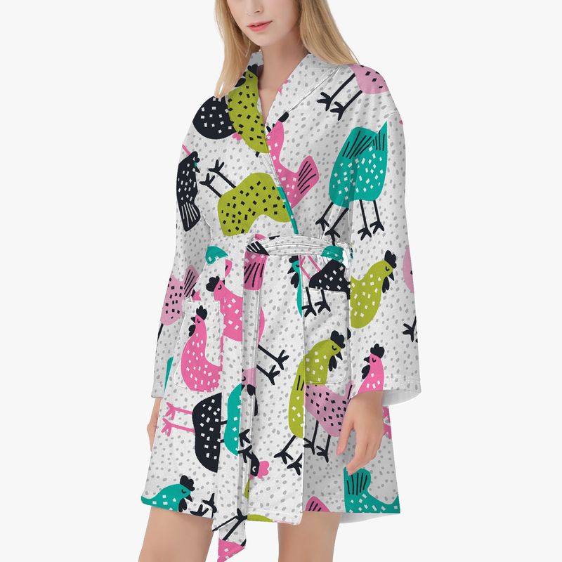 Colorful chicken bathrobe