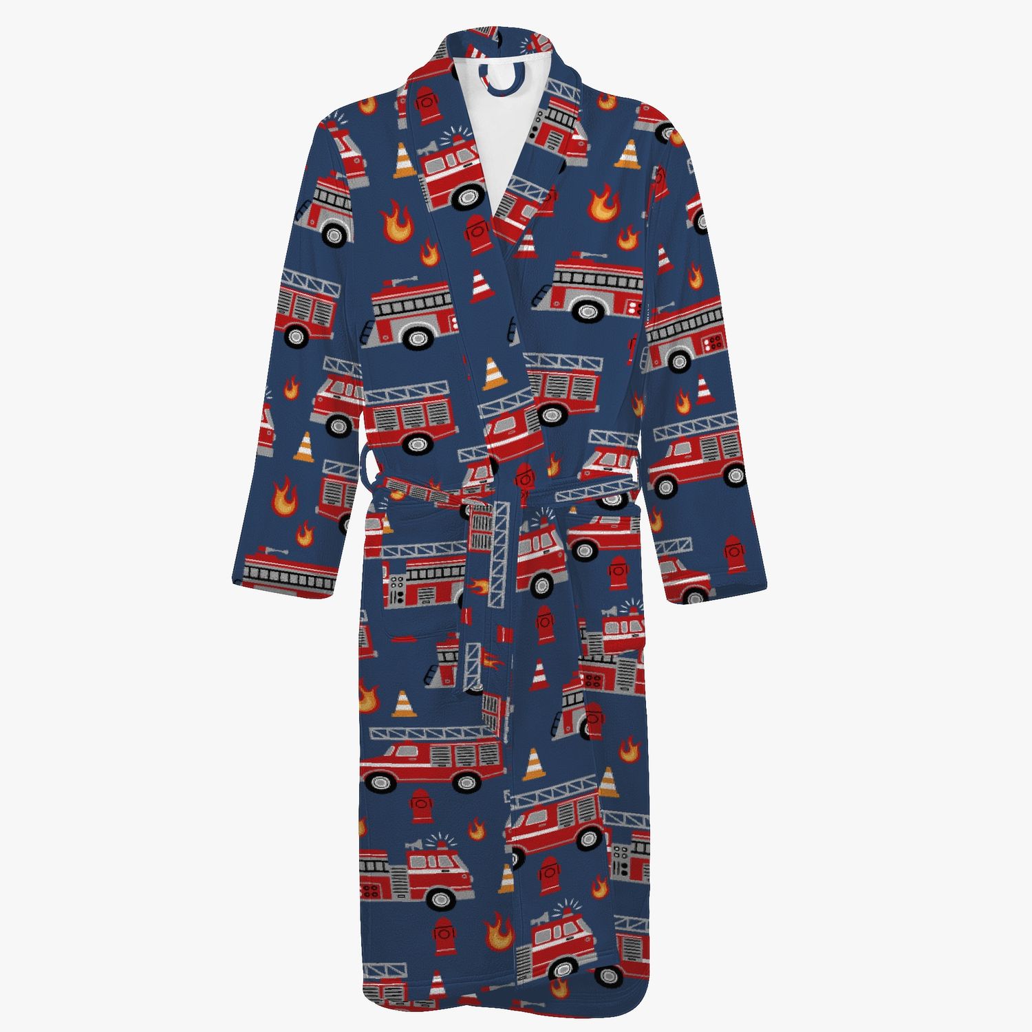 Dark blue fire engine bathrobe